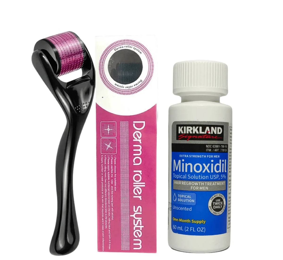 DERMARROLLER + 1 MINOXIDIL KIRKLAND, producto Yarumo Beauty
