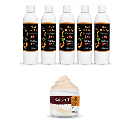 (1) karsell + (5) colores shampoo henna