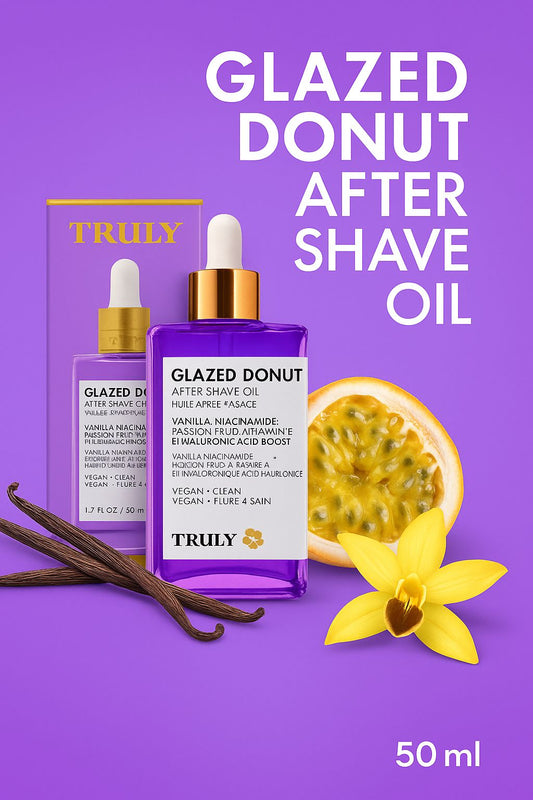 Aceite de afeitado Truly morado 50ml, producto Yarumo Beauty