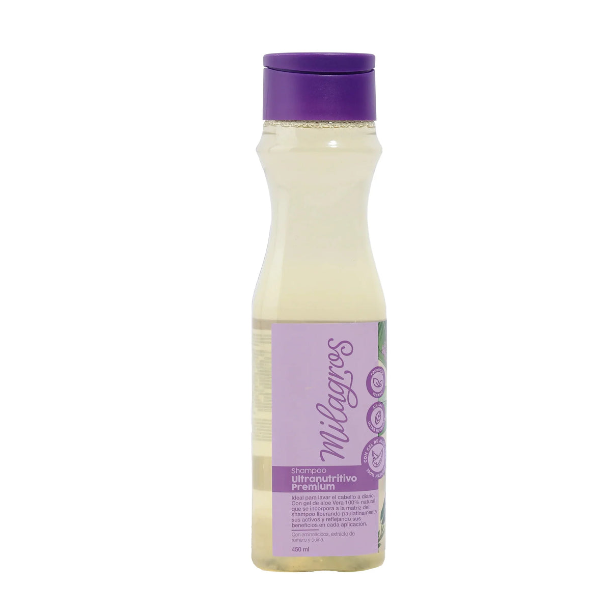 Shampoo premium 450ml Milagros, producto Yarumo Beauty