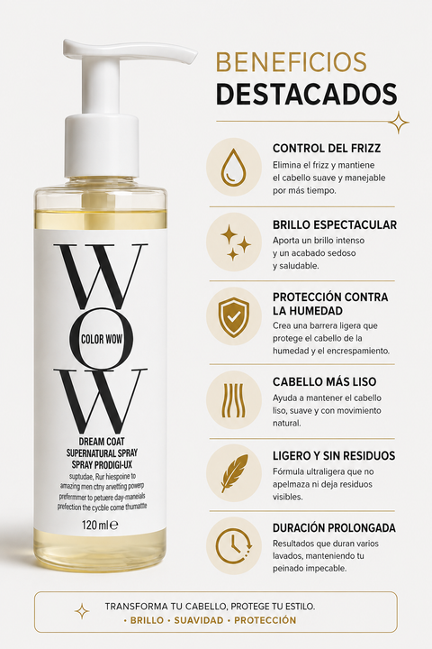 WOW Spray Capilar Antifrizz – 120 ml, producto Yarumo Beauty