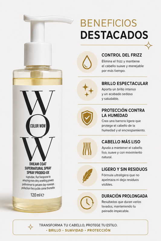 WOW Spray Capilar Antifrizz – 120 ml, producto Yarumo Beauty